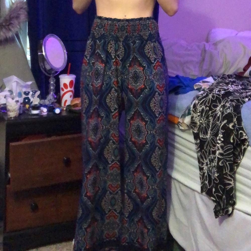 A’GACI flowy bell bottoms geometric pattern
